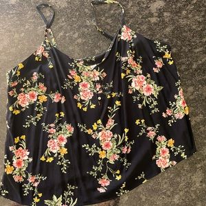 XL Old Navy tank top. Black floral button up. NWT